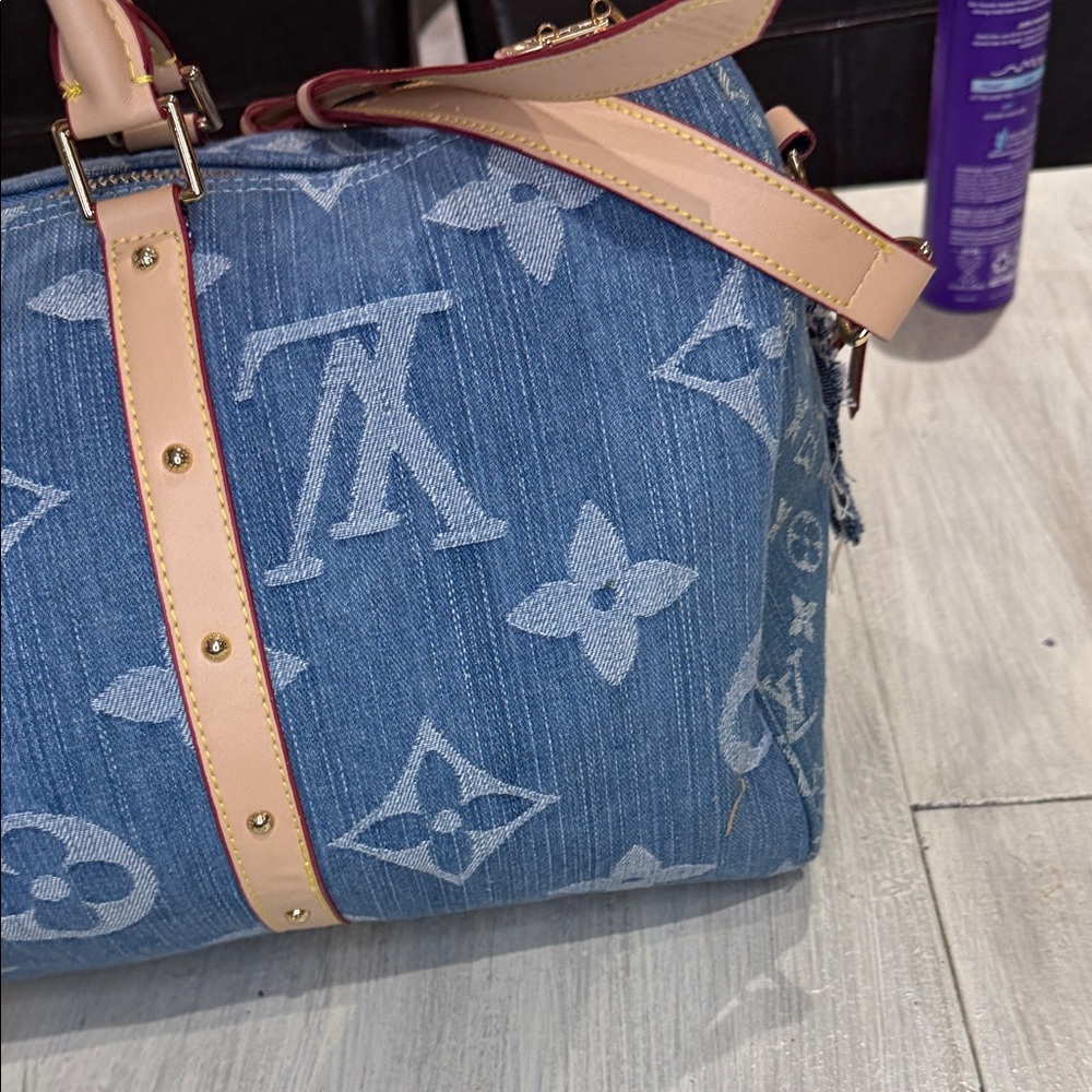 Source Unknown Denim Monogram Keepall Bandouliere… - image 7